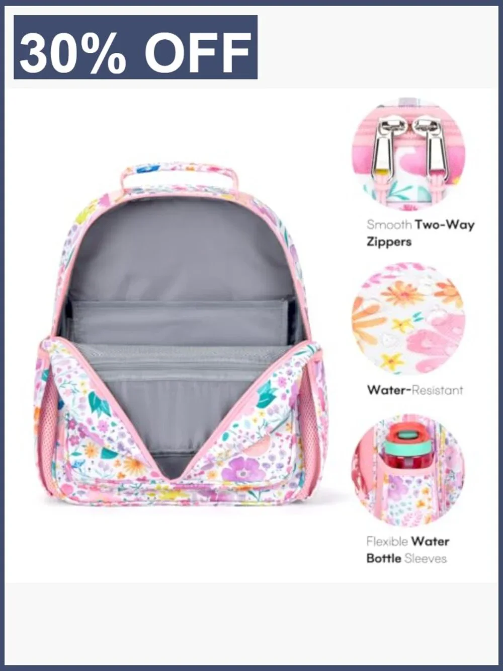 Kids Backpack for Girls Kindergarten School Bookbag 5-8 Years Flower